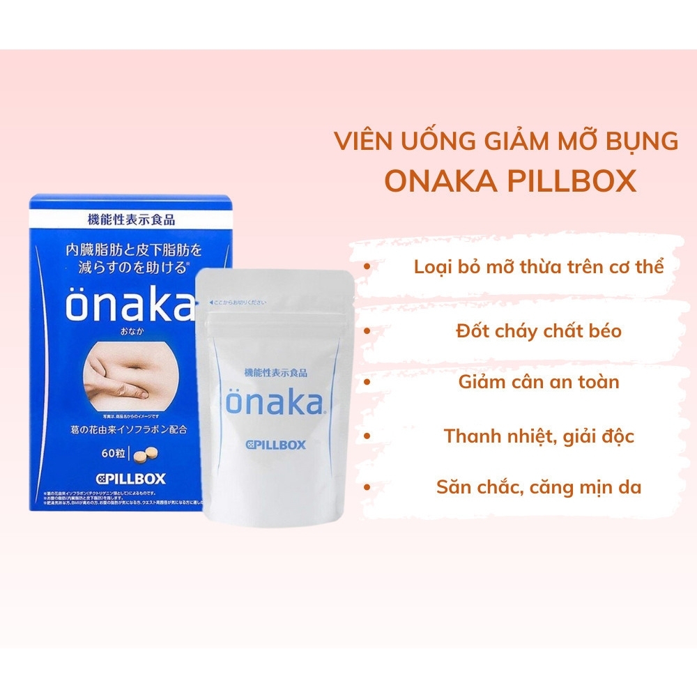 Viên Uống Giảm Mỡ Onaka Pillbox Nhật Bản 60 viên/