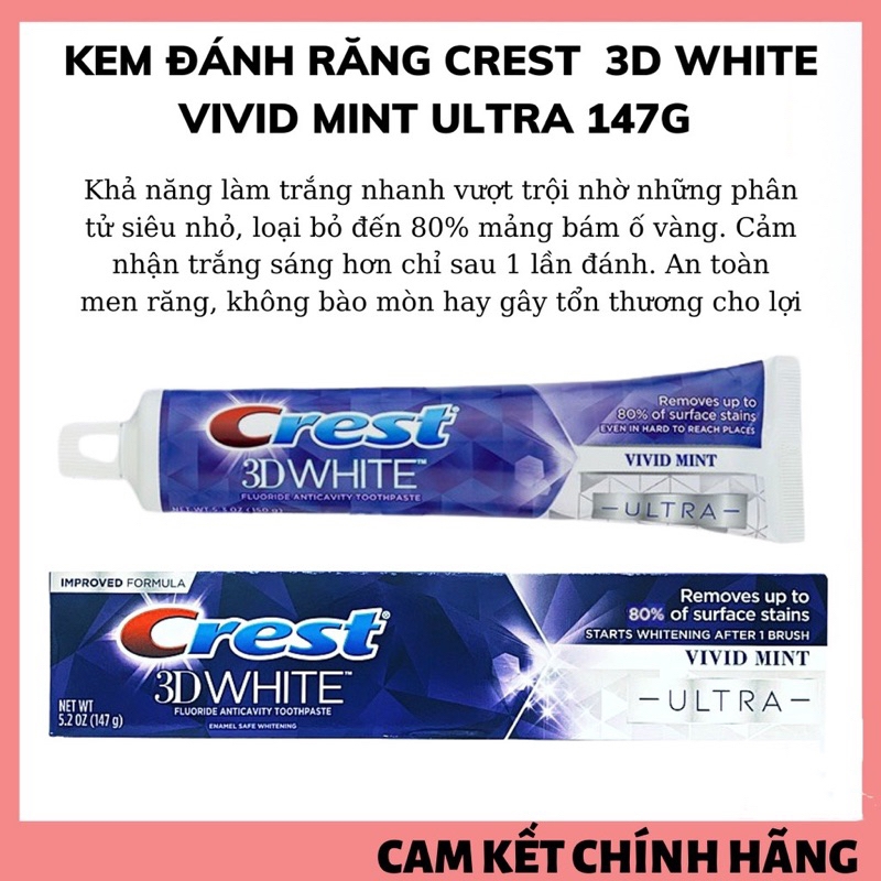 KEM ĐÁNH RĂNG 3D WHITE CREST-mỹ
