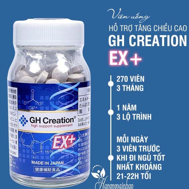Viên uống tăng chiều cao GH Creation EX Nhật Bản - 270 viên