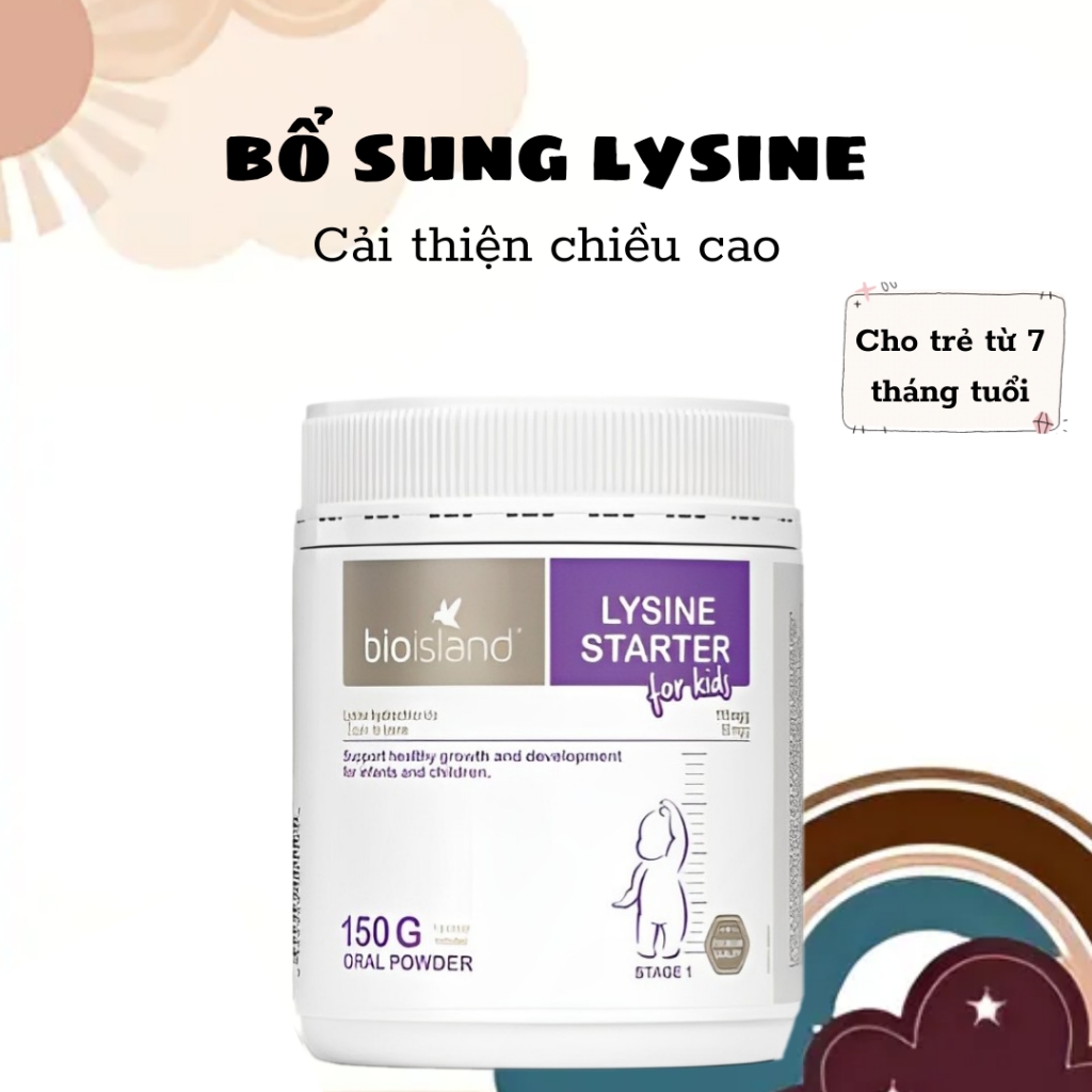 Bột tăng chiều cao Lysine Bio Island 150mg-úc