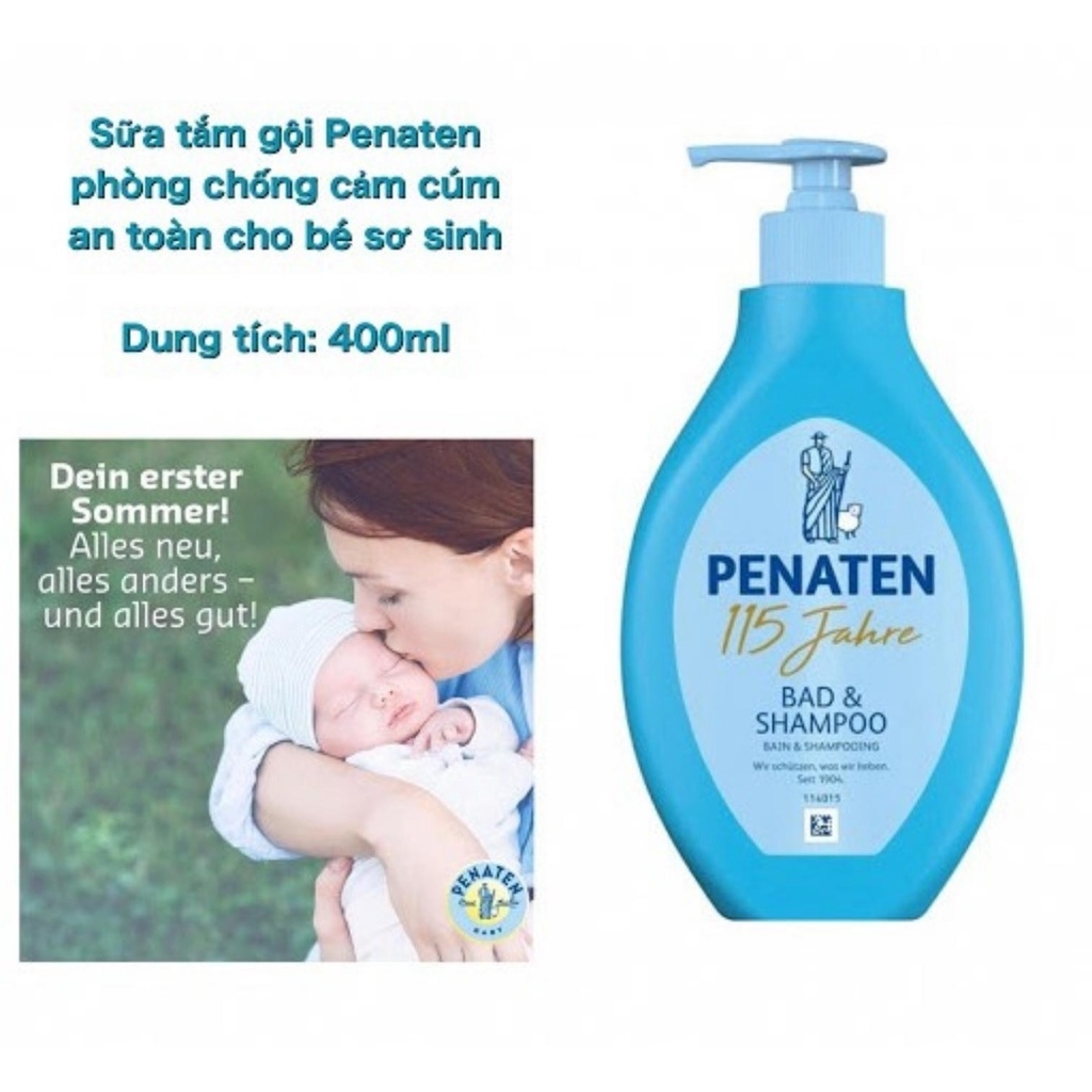 Sữa tắm gội Penaten 400ml Đức cho bé từ sơ sinh chống cảm