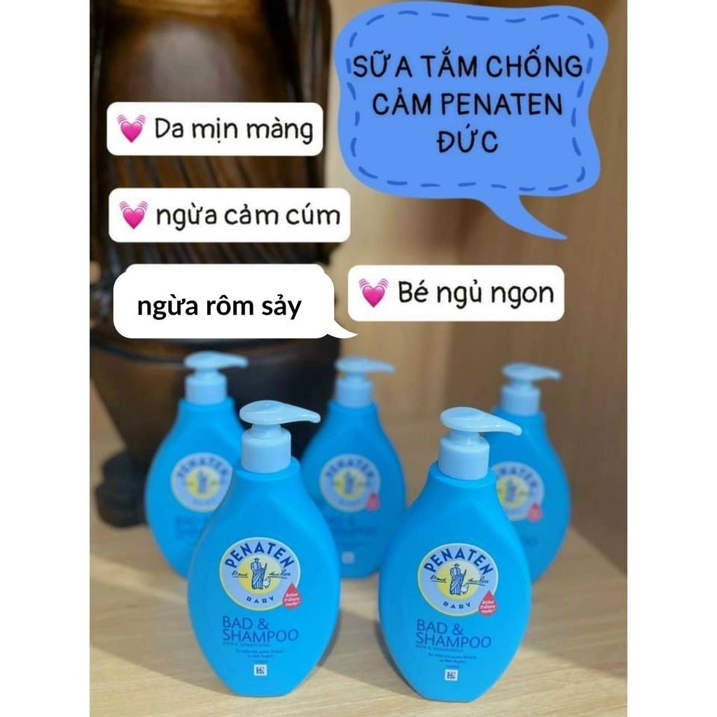 Sữa tắm gội Penaten 400ml Đức cho bé từ sơ sinh chống cảm