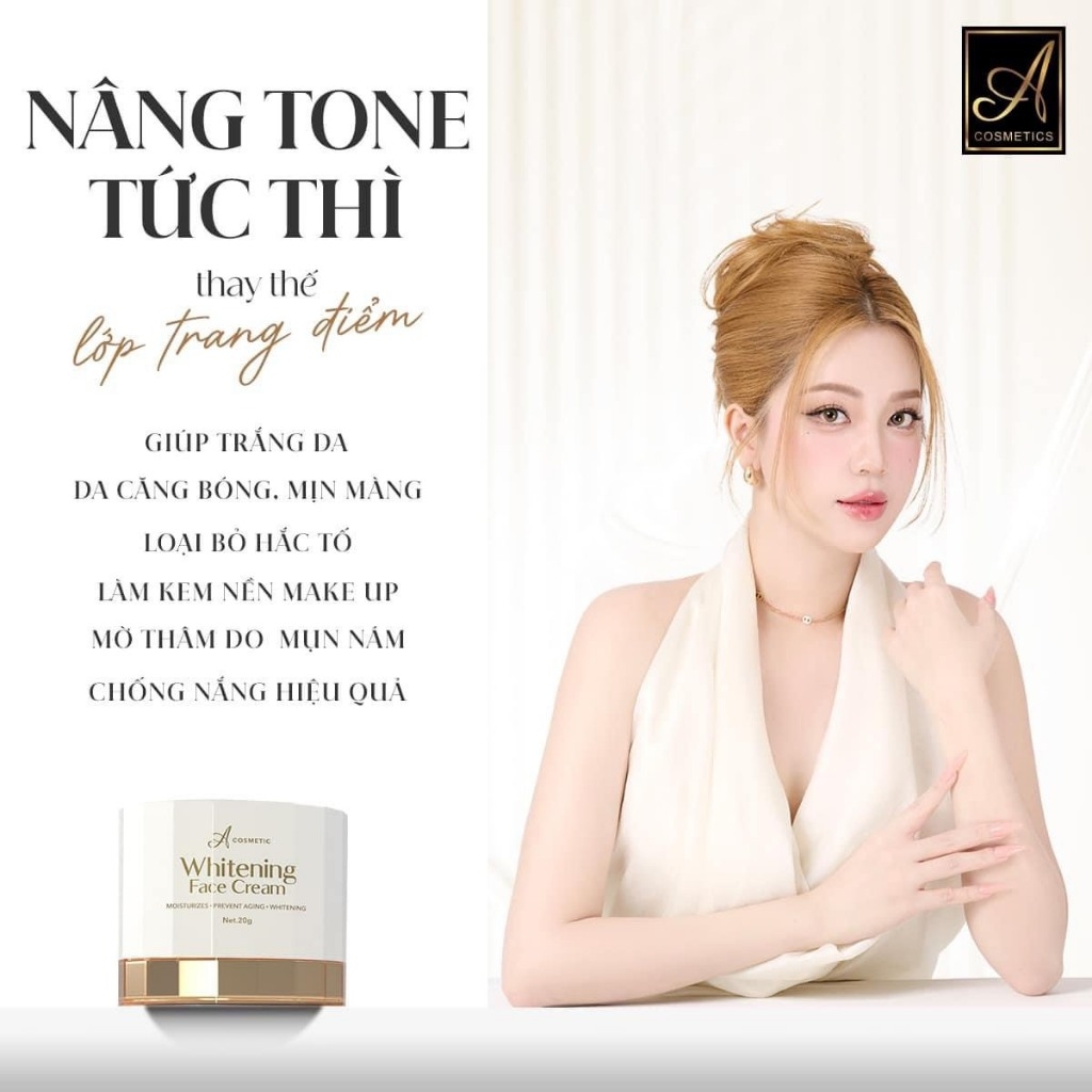 Kem Face Pháp A cosmetics dưỡng trắng da mặt 20g, kem whitening face cream