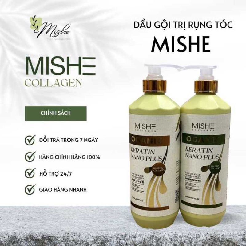 Gội Xả Mishe Collagen Biotin Dung Tích 2000mlx2 Bảo Vệ Da Đầu, Nuôi Dưỡng Tóc Hiệu Quả