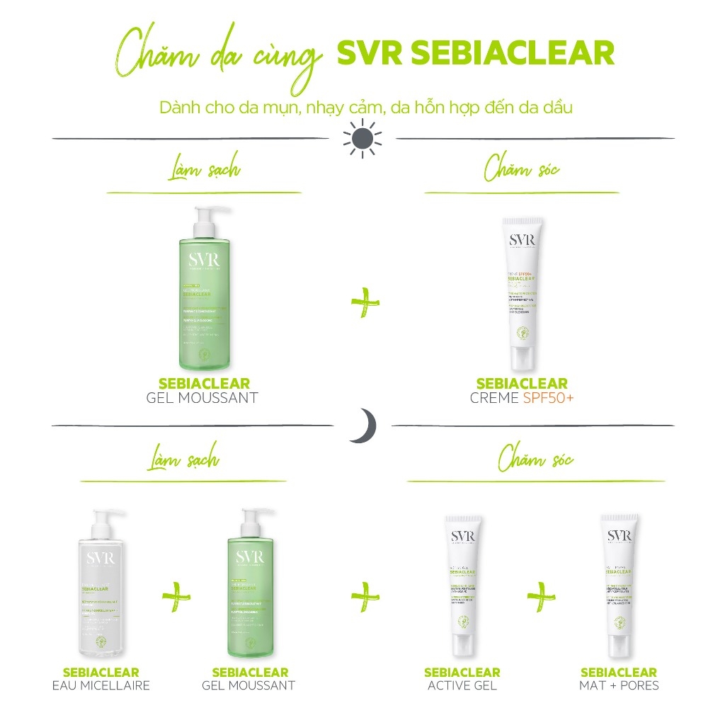 Sữa Rửa Mặt Cho Da Mụn Sebiaclear Gel Moussant