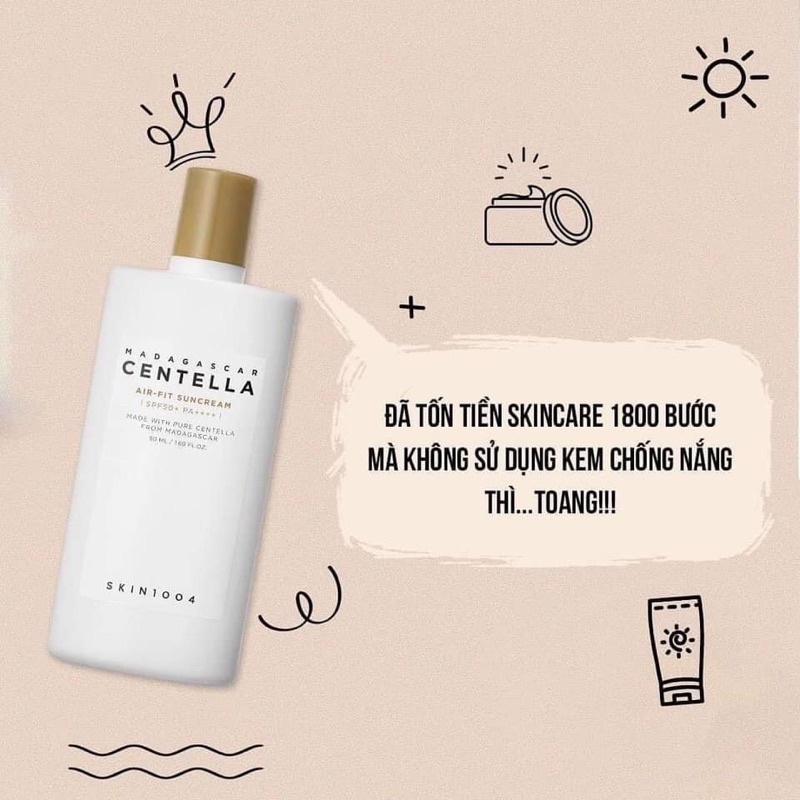 Kem Chống Nắng Dạng Sữa Madagascar Centella Air-Fit Suncream SPF50+ PA++++ 50ml