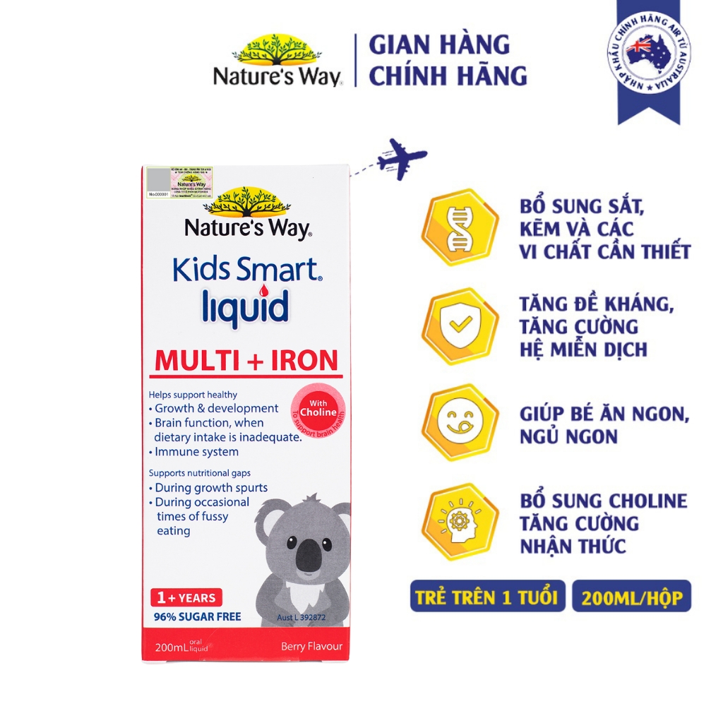 Vitamin tỗng hợp & sắt Nature 's W ay 200ml(  1 tuổi +)