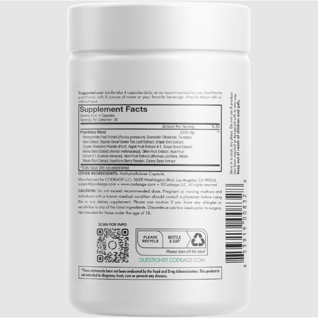 Viên uống chống nắng, sáng da CodeAge Polyphenols Broad Spectrum 120 viên