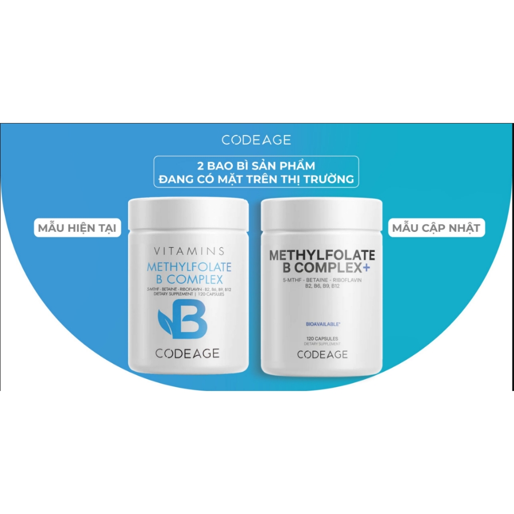 Viên uống bổ não Codeage Methylfolate B Complex 120 viên  5.0  6 đánh giá