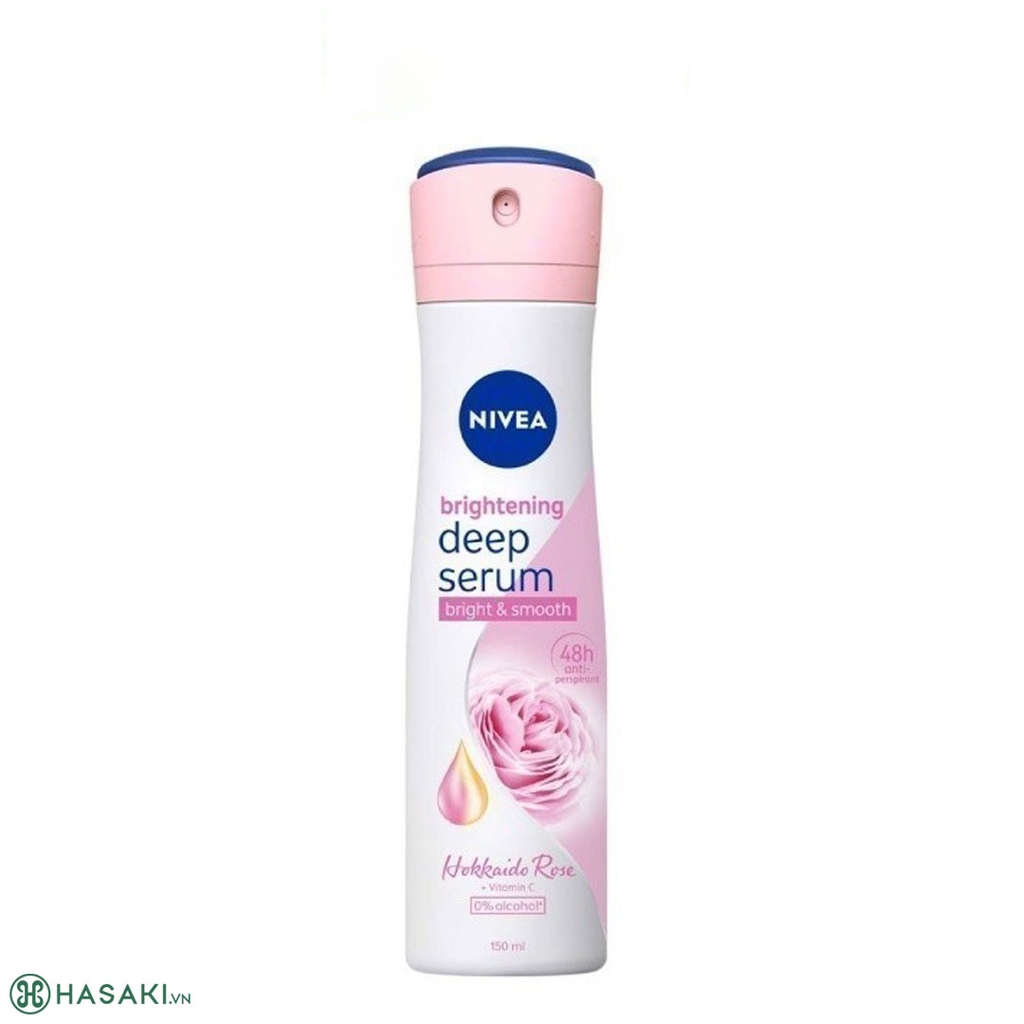 Xịt Khử Mùi Nivea Serum Sáng Da Hoa Anh Đào 150ml Whitening Deep Serum Sakura Spray