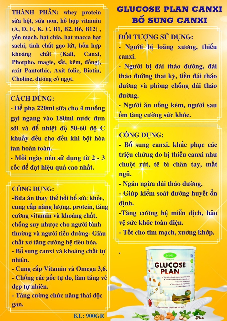 SỮA HẠT glucose plan caxi  tiểu đường CAO CẤP SOYNA - THƯƠNG HIỆU VIỆT- LON 900g Freeship