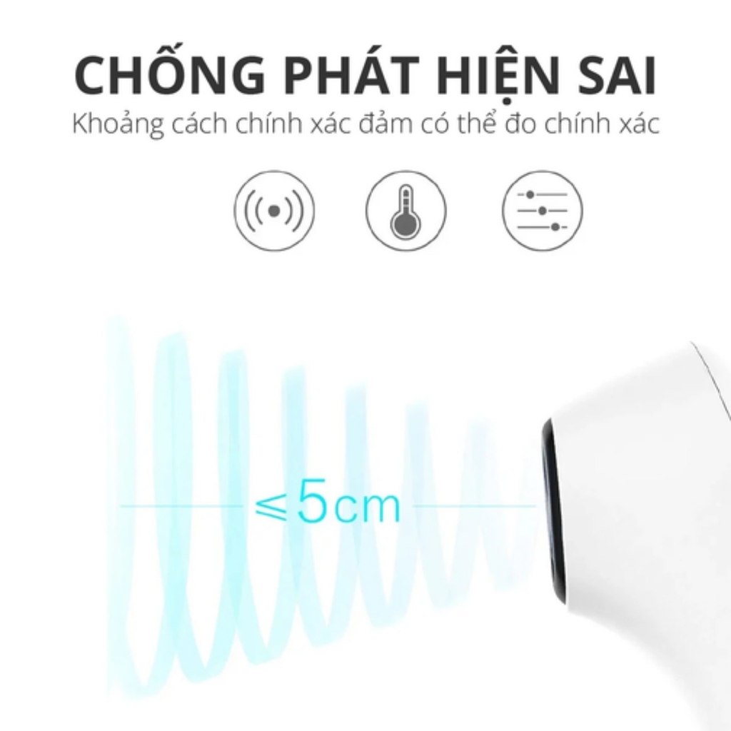 Máy đo nhiệt kế hồng ngoại, đo không cần chạm với khoảng cách từ 0 - 3 cm