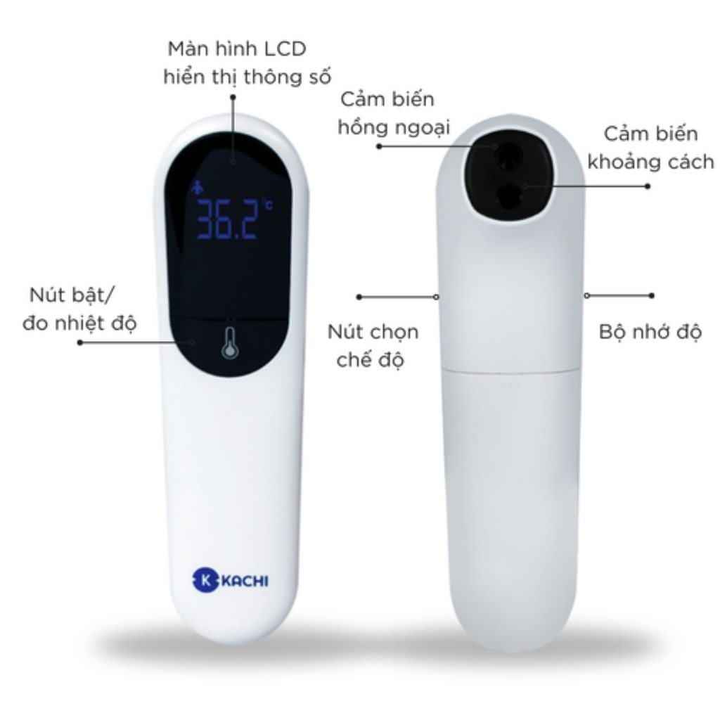 Máy đo nhiệt kế hồng ngoại, đo không cần chạm với khoảng cách từ 0 - 3 cm
