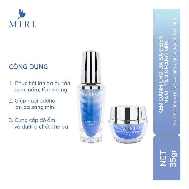 Trọn bộ kem Dưỡng Da MiRI 70gr giảm thâm - Nám - Tàn nhang -sạm đen .