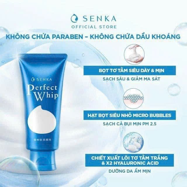 Sữa Rửa Mặt Senka Perfect Whip Màu Xanh 120G