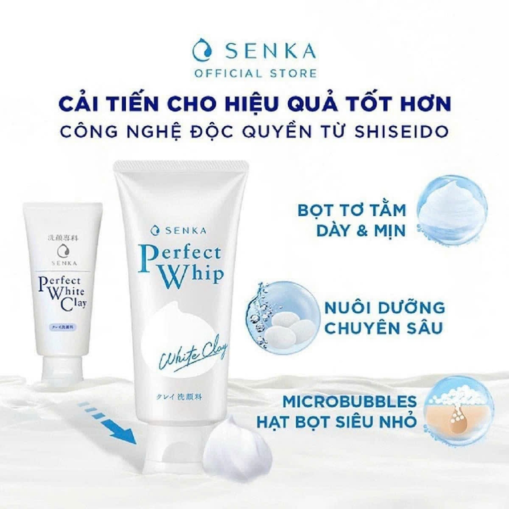 Sữa Rửa Mặt Senka Perfect Whip Màu Xanh 120G