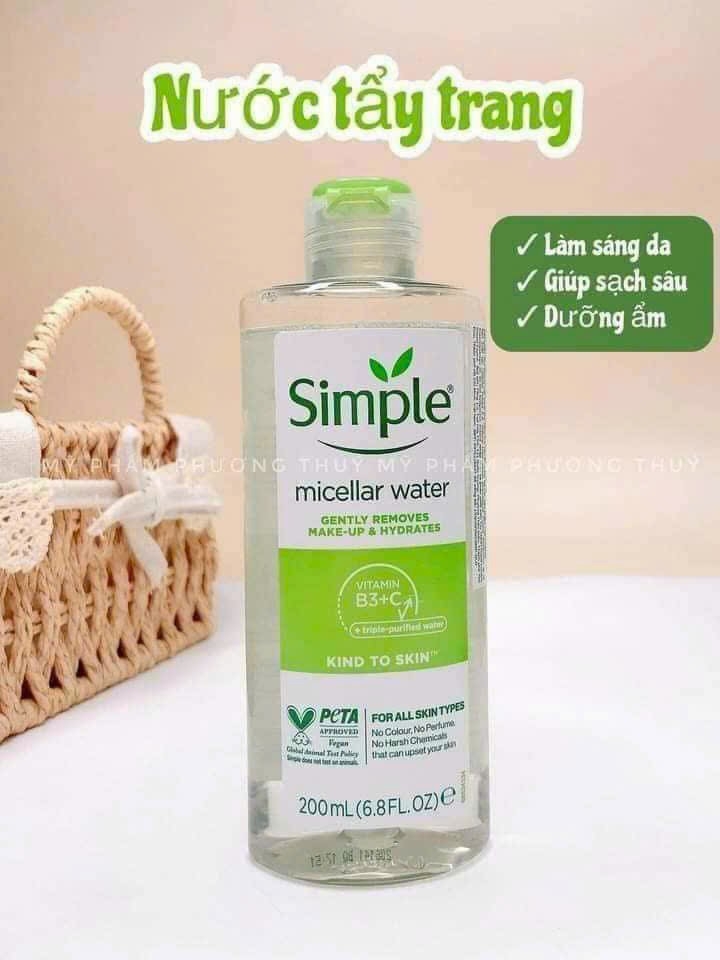 Nước Tẩy Trang Micellar Cleansing Water 200ml - Simple