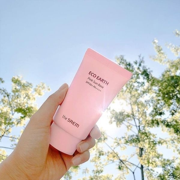 Kem chống nắng giúp da sáng hồng tự nhiên The Saem Eco Earth Power Pink Sun Cream SPF50+/PA