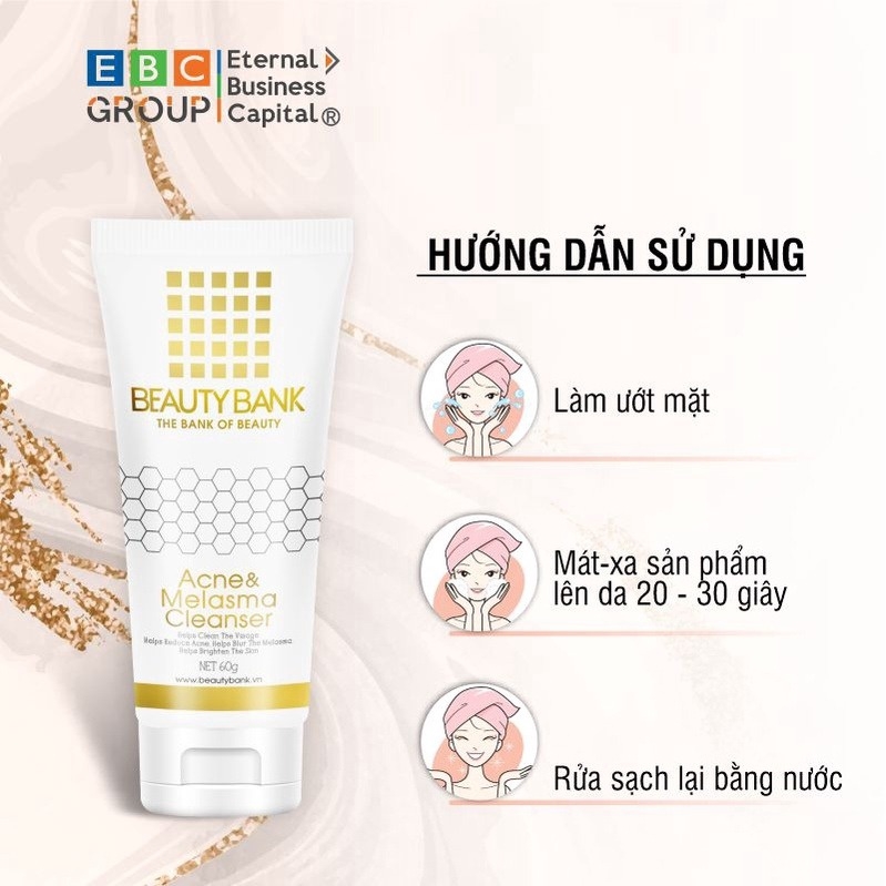 SỮA RỬA MẶT GIẢM MỤN & MỜ NÁM ACNE & MELASMA CLEANSER - BEAUTY BANK
