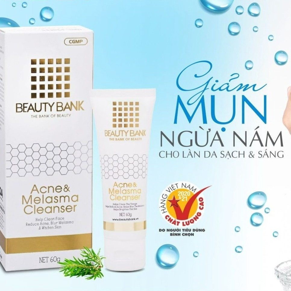 SỮA RỬA MẶT GIẢM MỤN & MỜ NÁM ACNE & MELASMA CLEANSER - BEAUTY BANK