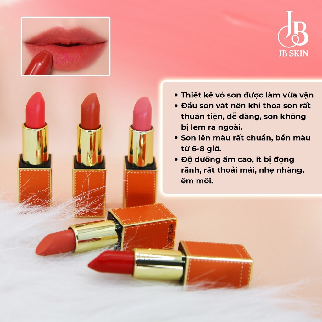SON MÔI JB SKIN SOUFFLÉ TOUCH LIPSTICK 4G-  SON LÌ CÓ DƯỠNG CAO CẤP JBSKIN