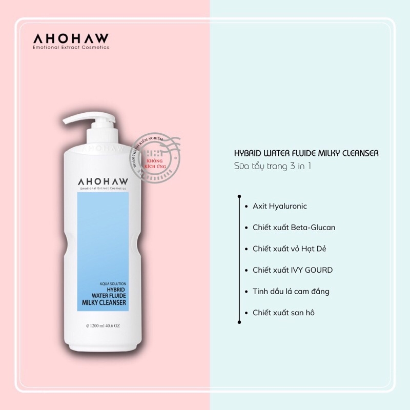 Sữa tẩy trang AHOHAW HYBRID WATER MILKY CLEANSER - Chính hãng Hàn Quốc