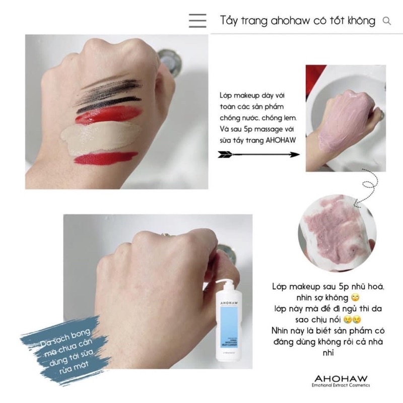 Sữa tẩy trang AHOHAW HYBRID WATER MILKY CLEANSER - Chính hãng Hàn Quốc