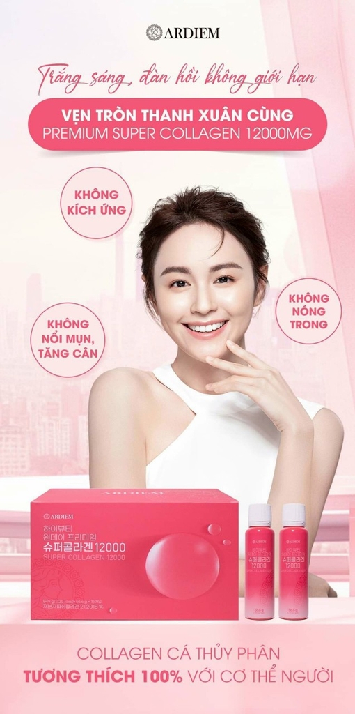 Nước uống Collagen thủy phân trắng da, chống lão hóa 12000mg