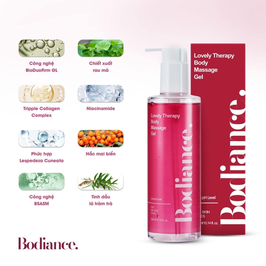 Gel Massage Trẻ Hóa Vùng Kín Bodiance Lovely Therapy Body Massage Gel 300ml