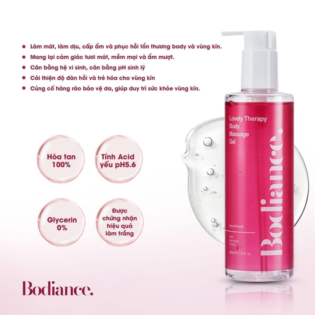 Gel Massage Trẻ Hóa Vùng Kín Bodiance Lovely Therapy Body Massage Gel 300ml
