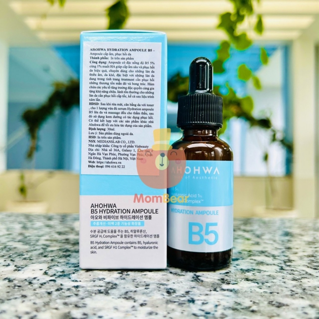Tinh chất B5 cấp ẩm và phục hồi da Ahohwa Hydration Ampoule B5 (30ml)