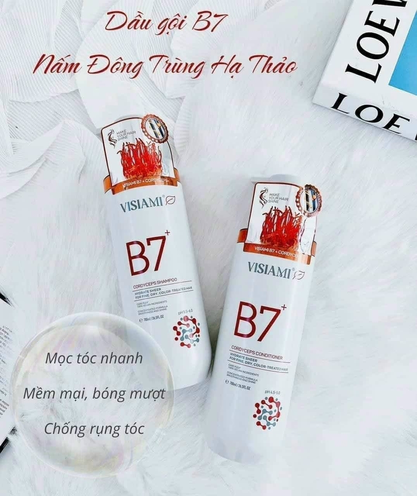 DẦU GỘI XẢ B7 VISIAMI - ĐÔNG TRÙNG HẠ THẢO - NÂU / 780ML / GỘI