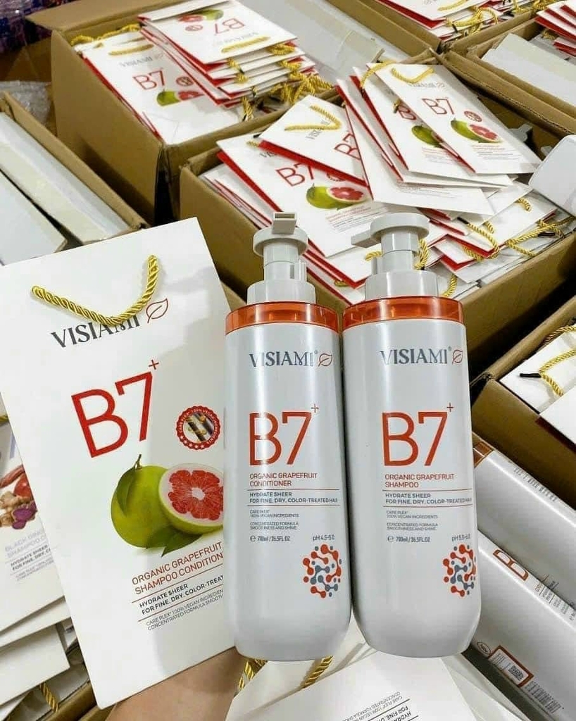 DẦU GỘI XẢ B7 VISIAMI - ĐÔNG TRÙNG HẠ THẢO - NÂU / 780ML / GỘI