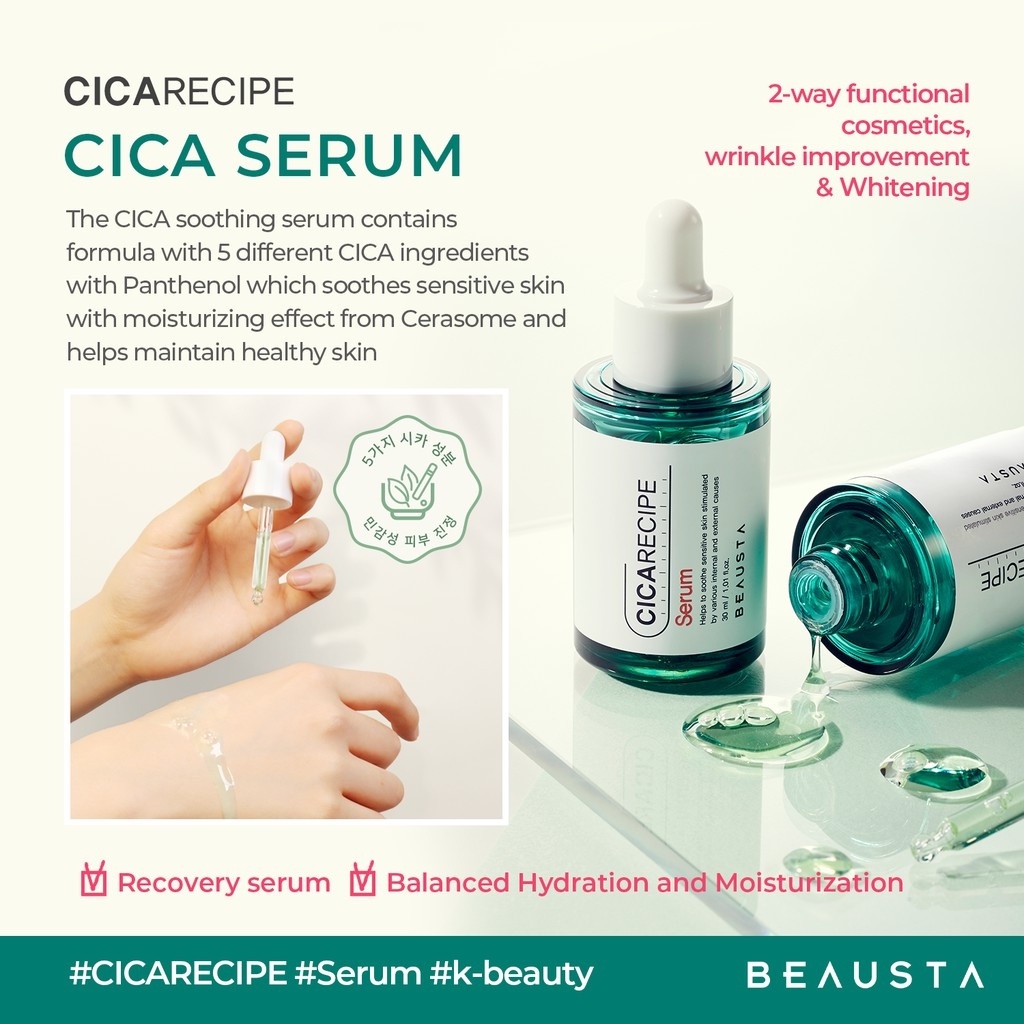 Tinh Chất Chăm Sóc Da Chiết Xuất Rau Má Beausta Cicarcipe Serum 30ml