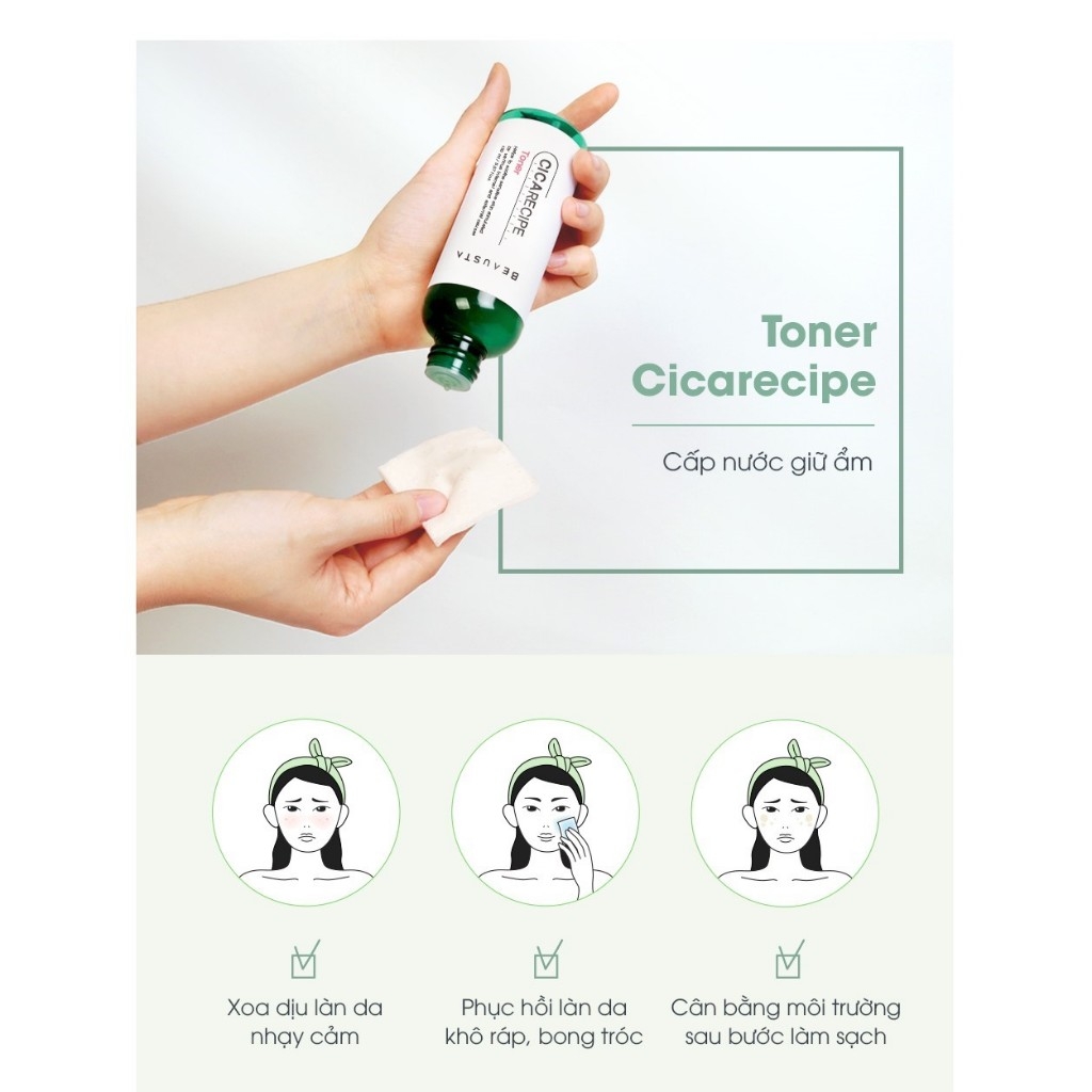 Nước hoa hồng chiết xuất rau má Beausta Cicarecipe Toner 150ml