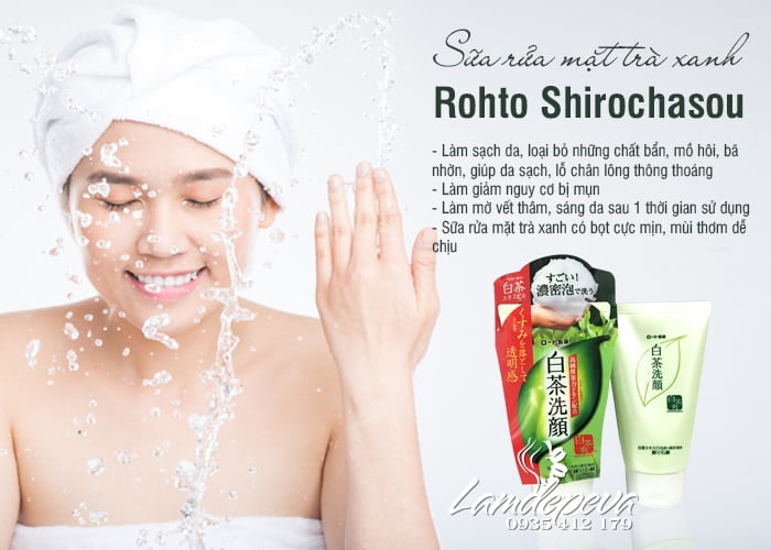 SỮA RỬA MẶT Trà Xanh Nhật Bản Rohto Shirochasou Green Tea Foam-nhật