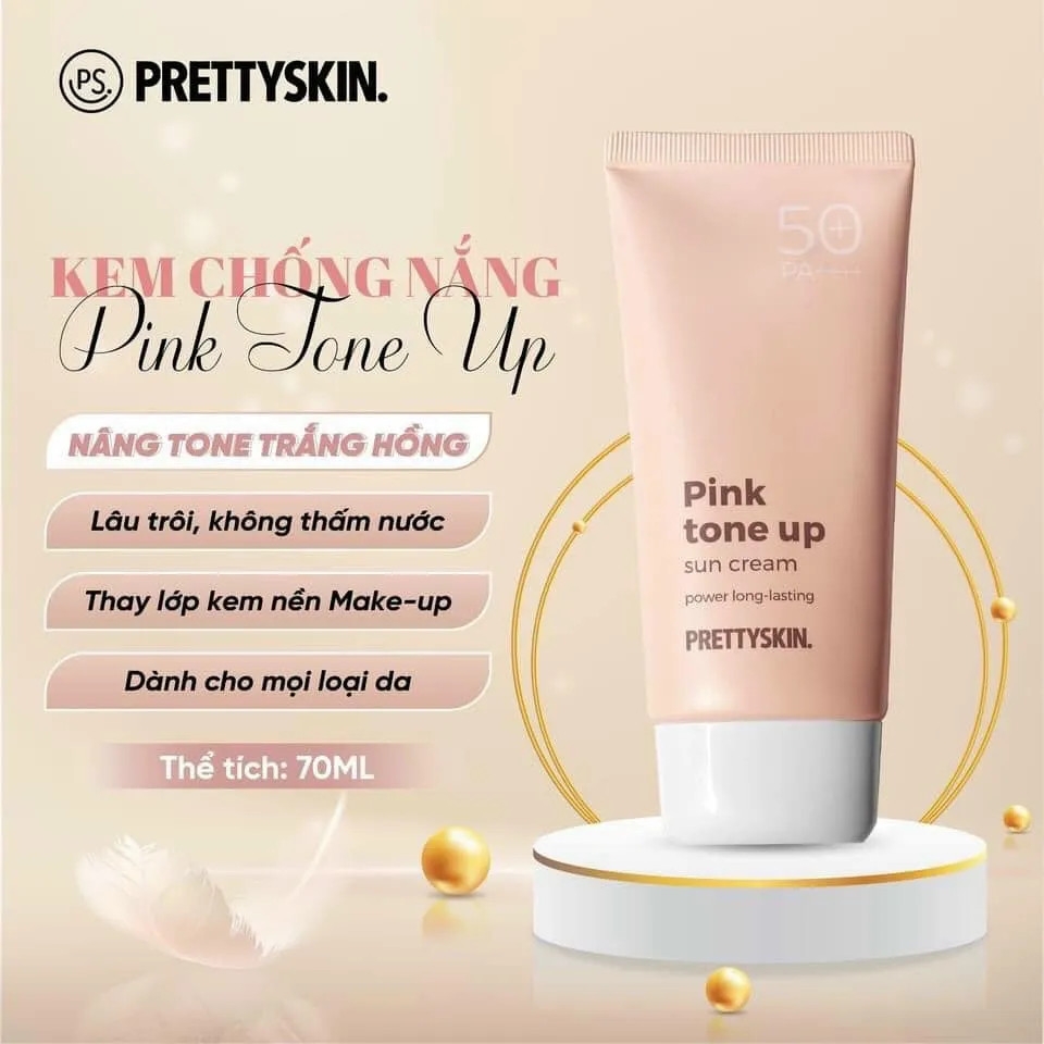 kem chống nắng pink tone up - Pretty Skin-hàn