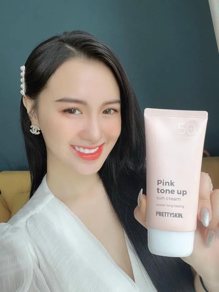 kem chống nắng pink tone up - Pretty Skin-hàn