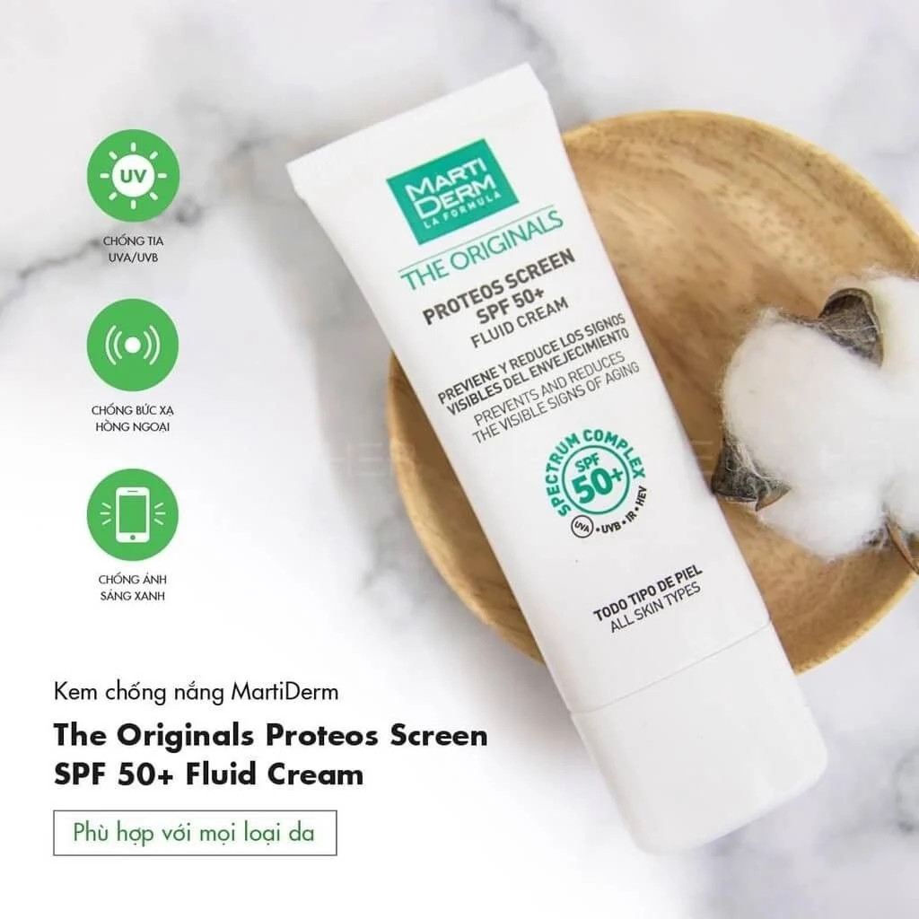 Kem chống nắng MartiDerm The Originals Proteos Screen SPF 50+-taay ban nha