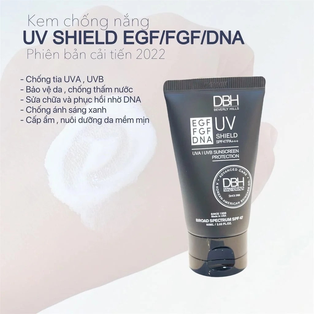 Kem Chống Nắng DBH EGF UV Shield SPF50 PA+++ 60ml-mỹ
