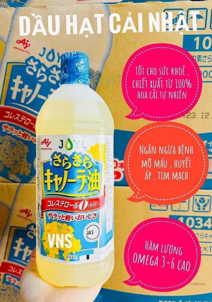 Dầu ăn hoa cải Ajinomoto Nhật Bản  ( 1lit) T10