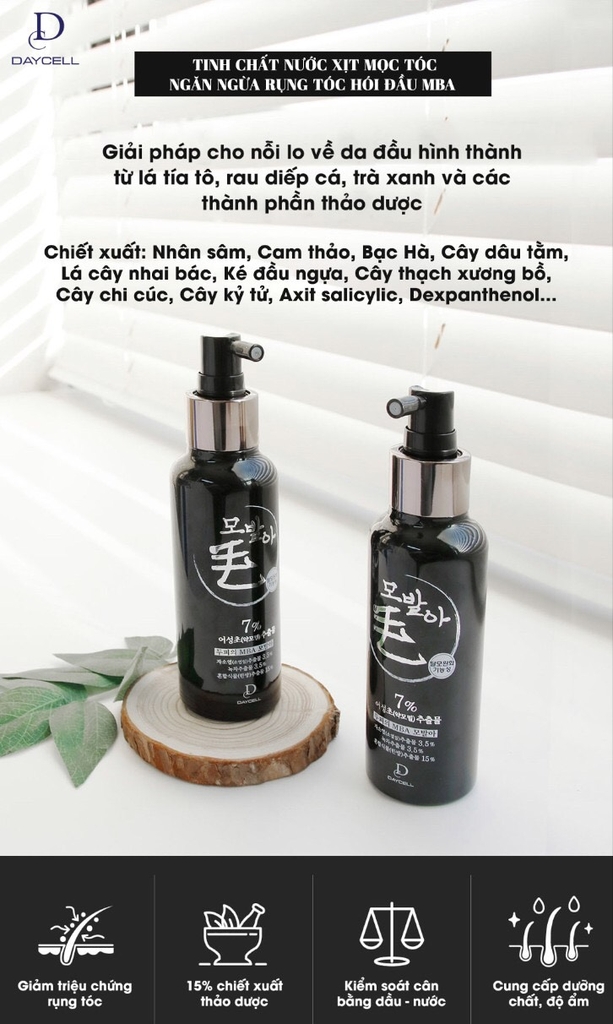 TINH CHẤT NƯỚC XỊT MỌC TÓC NGĂN NGỪA RỤNG TÓC HÓI ĐẦU MBA-hàn