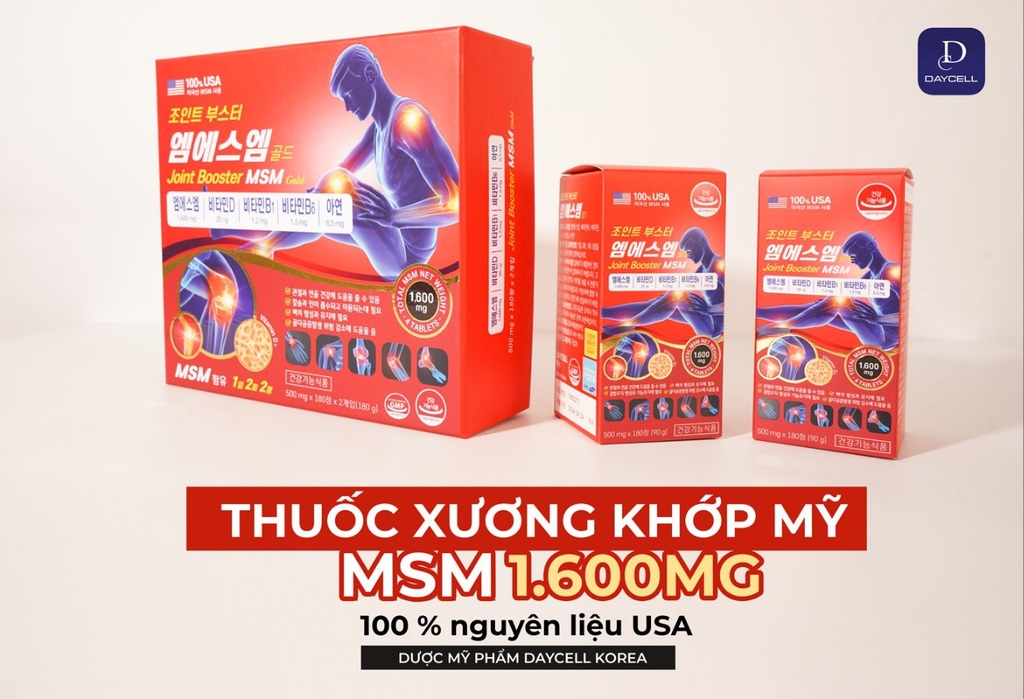 THUỐC XƯƠNG KHỚP MỸ MSM 1.600mg TẬP ĐOÀN DƯỢC MỸ PHẨM DAYCELL KOREA