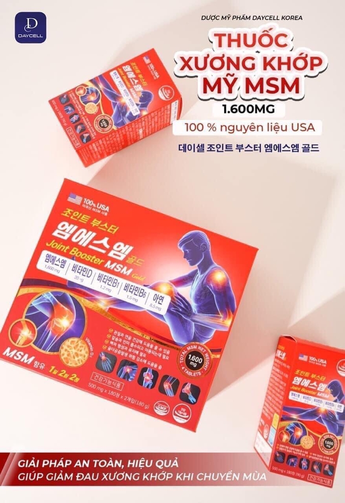 THUỐC XƯƠNG KHỚP MỸ MSM 1.600mg TẬP ĐOÀN DƯỢC MỸ PHẨM DAYCELL KOREA