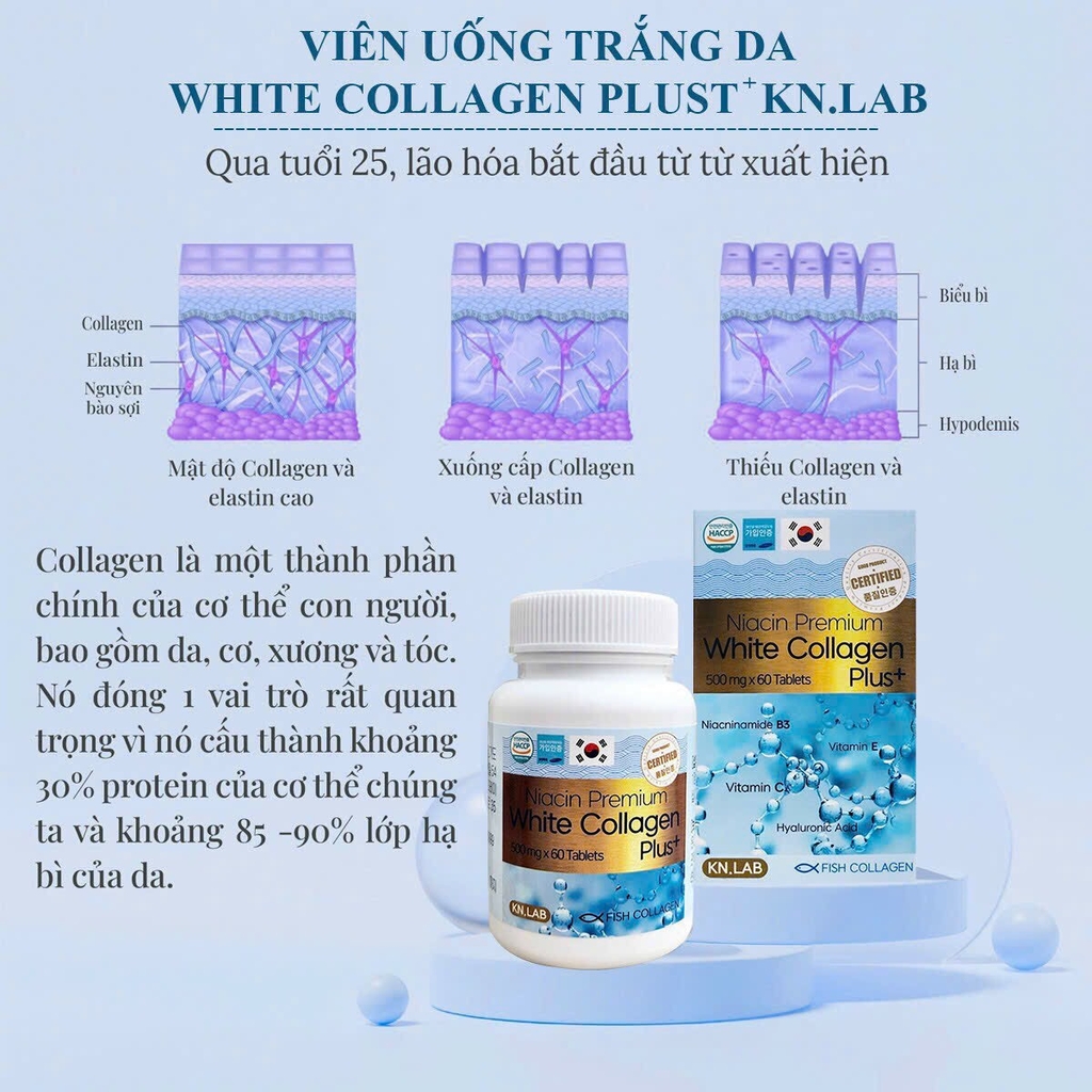 Viên uống Trắng Da Collagen Kn.Lab 60 viên (100ea)-hàn