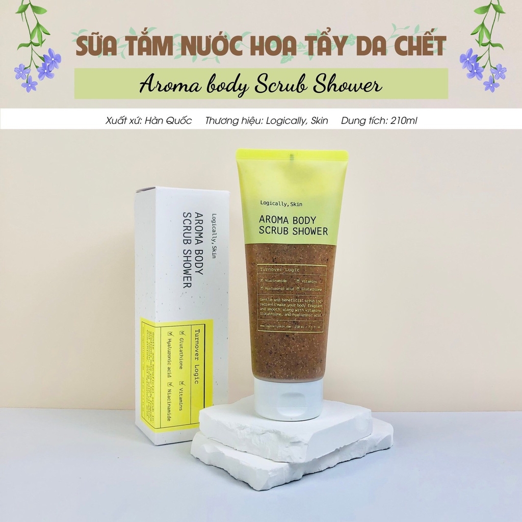 Sữa tắm nước hoa tẩy da chết Aroma body Scrub Shower-hàn