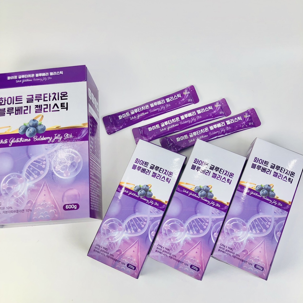 Thạch Collagen trắng da Glutathione vị việt quất-hàn