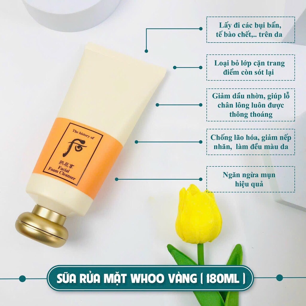 SET SỮA RỬA MẶT WHOO VÀNG-hàn