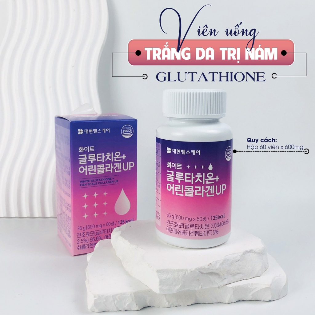 Viên uống trắng da trị nám glutathione -hàn