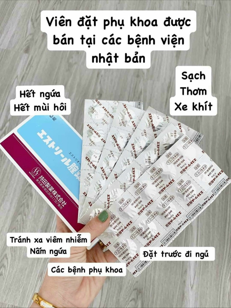 Viên Đặt Phụ Khoa Ngừa Viêm, Se Khít Estoril Nhật Bản Hộp 10 Vỉ